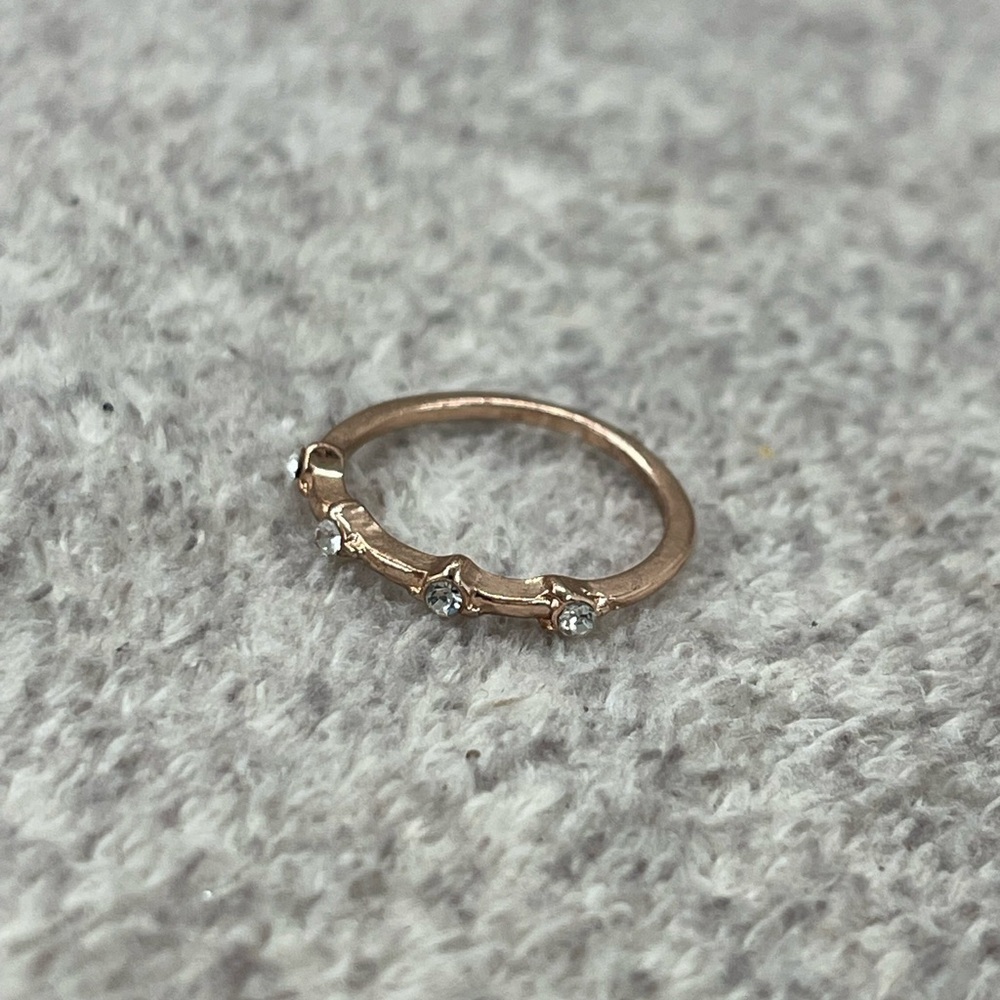 Rose Gold 4 CZ Diamonds Ring